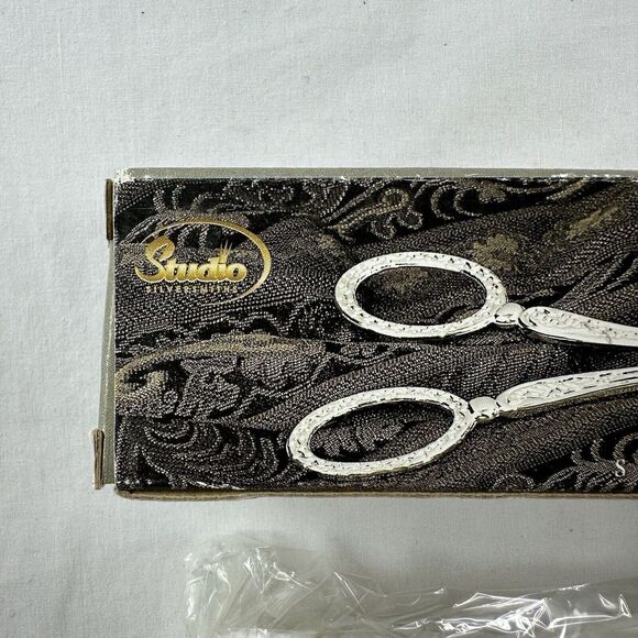 Studio Silversmiths Silver Plated 8" Cake Tong Pastry Serving Ornate New In Box - Picture 2 of 9